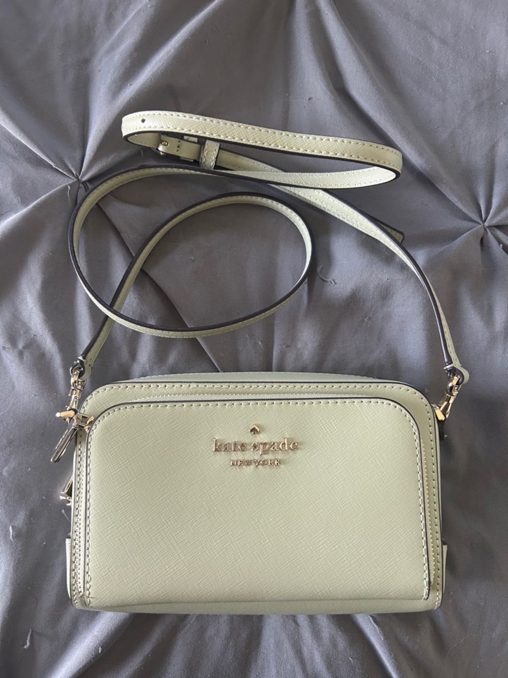 kate spade Mint Green Saffiano Crossbody with Gold Hardware